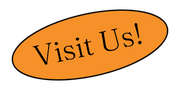 Orange oval sign with “Visit Us!” in black text