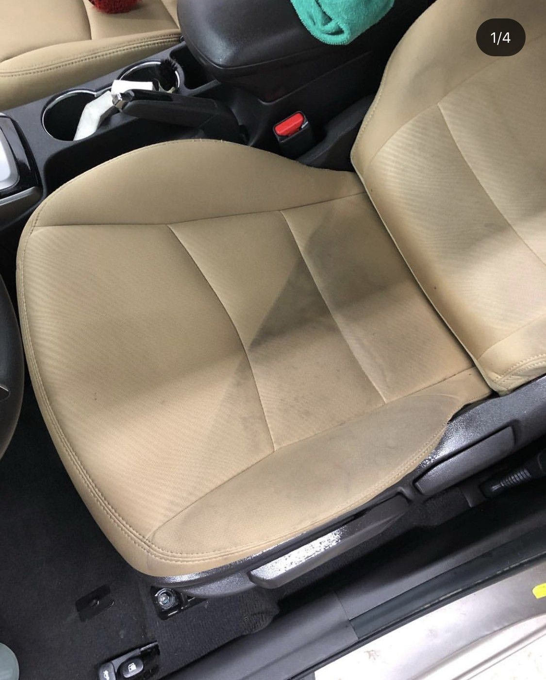 Car interior seat before and after professional deep interior detailing in Westminster Maryland
