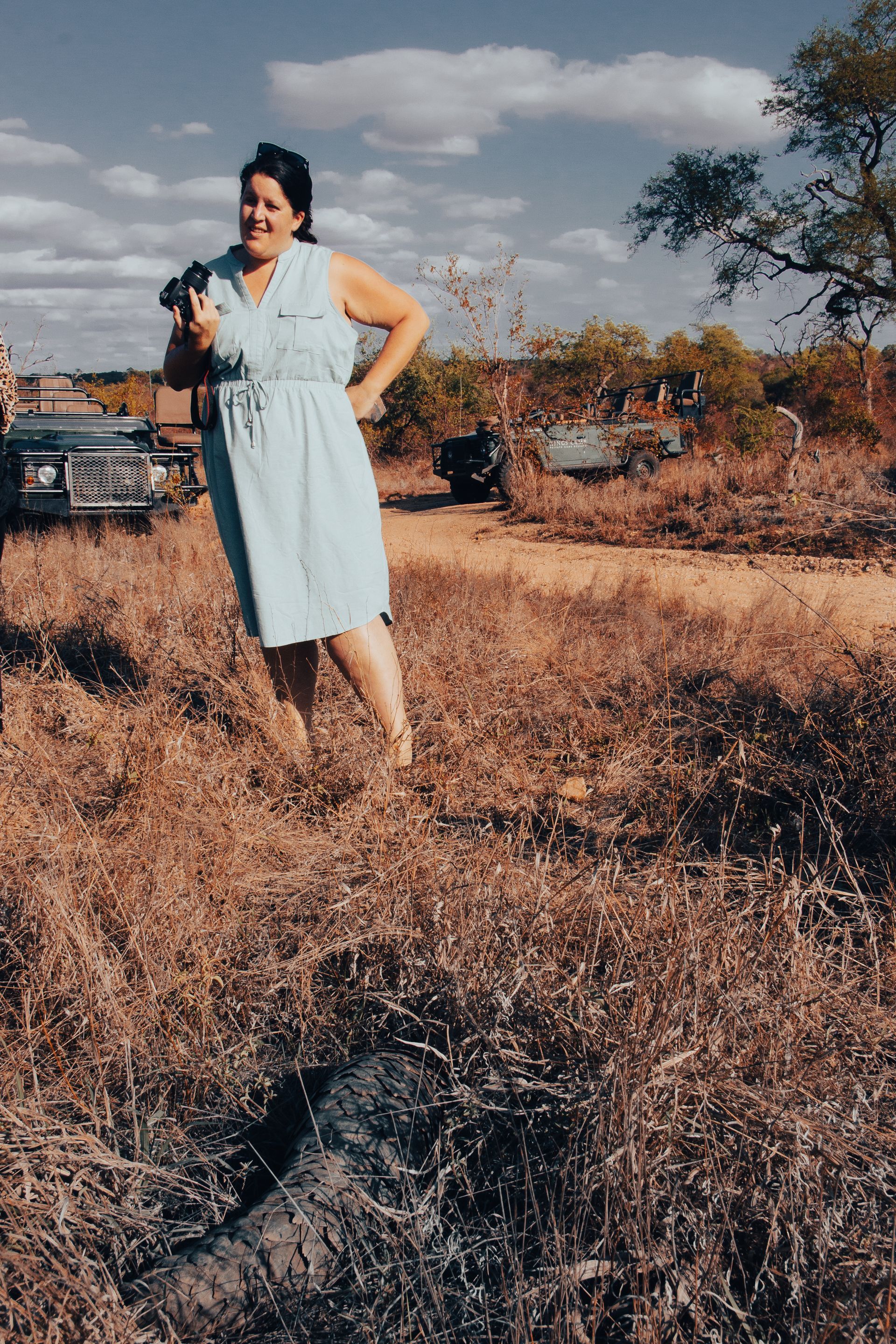Antje Mouton taking photos of a rare and endangered pangolin