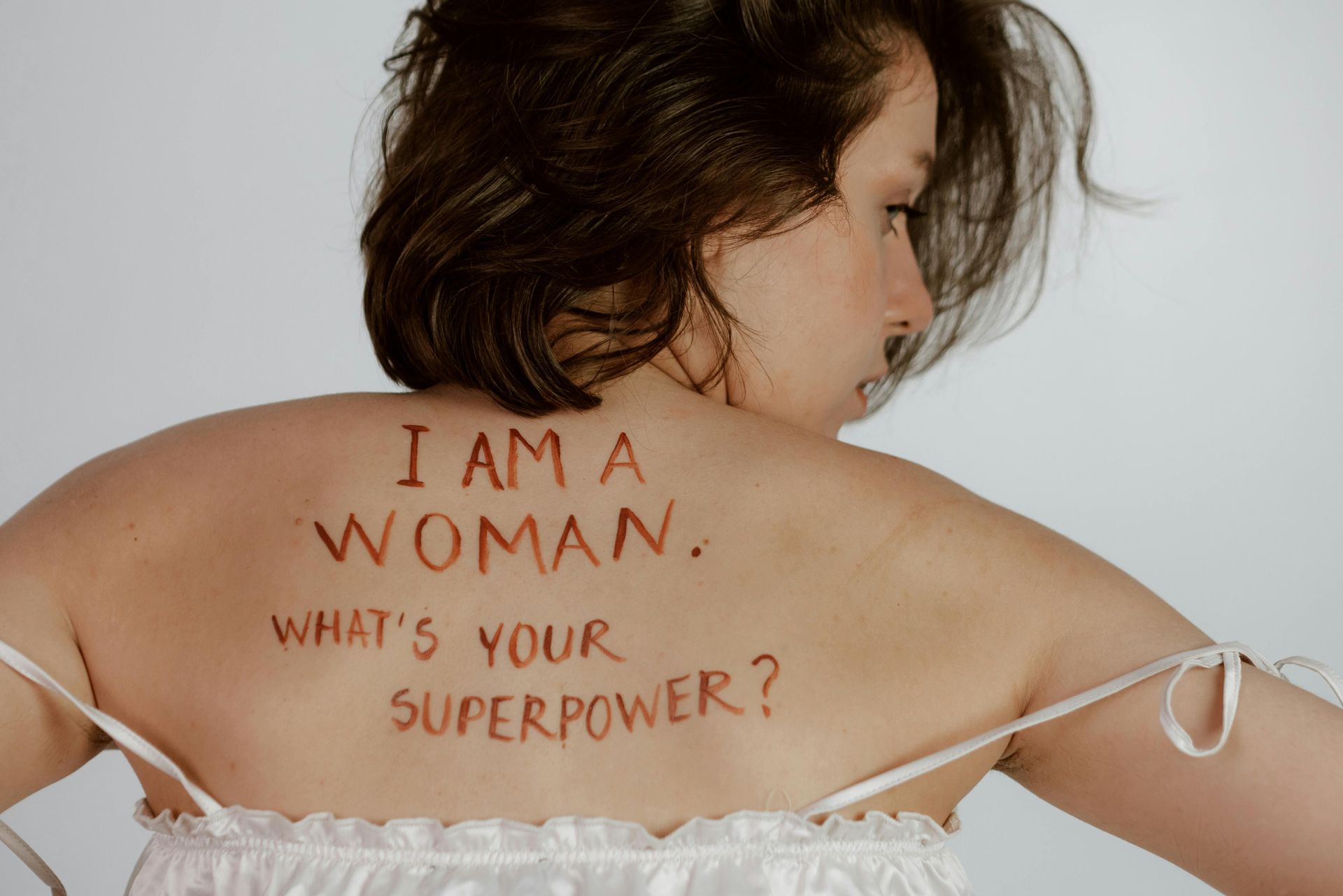 Woman's back with
