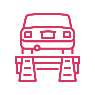 Car On Ramp Icon Car On Ramp Icon