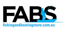 A logo for fabs fishing and boating store