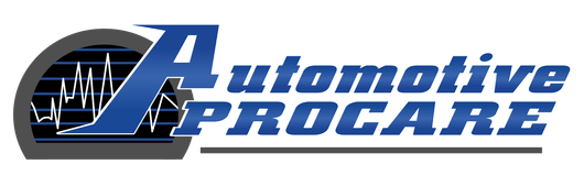 Automotive ProCare logo in blue and black with stylized car and heartbeat line