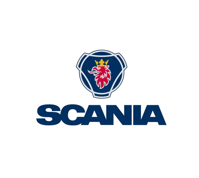 Un logo scania su uno sfondo bianco