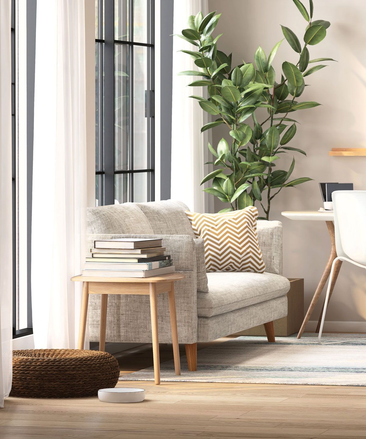 photo of a furnished living room