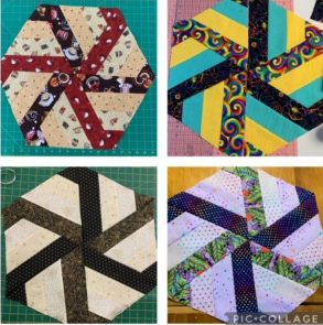 A Collage of Four Pictures of Different Quilt Blocks — Lyn-Jelle Crafts in Emu Park, QLD