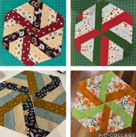 A Collage of Four Quilt Blocks With Different Patterns — Lyn-Jelle Crafts in Emu Park, QLD