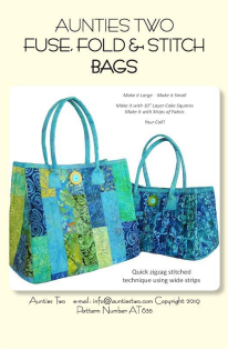 Two Blue Patchwork Tote Bags With Turquoise Handles — Lyn-Jelle Crafts in Emu Park, QLD