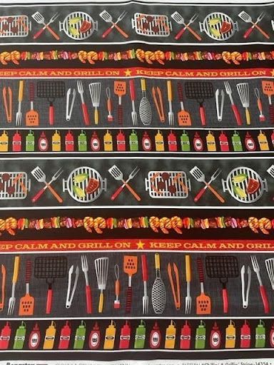 A Seamless Pattern of Grilling Utensils on a Black Background — Lyn-Jelle Crafts in Emu Park, QLD