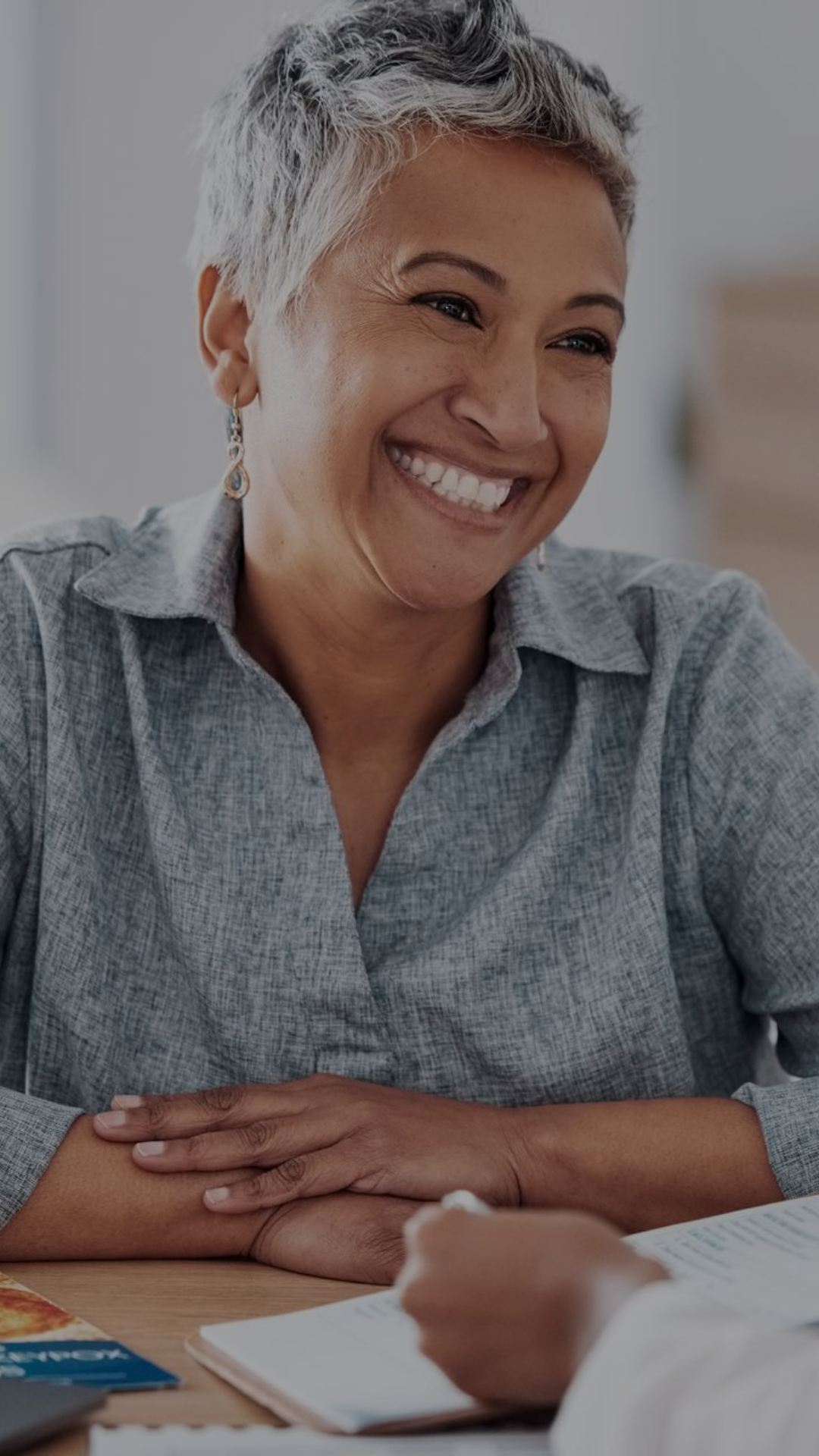 middle aged woman smiling