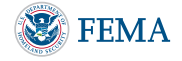 FEMA logo: The seal of the US Department of Homeland Security next to the word FEMA in blue text.