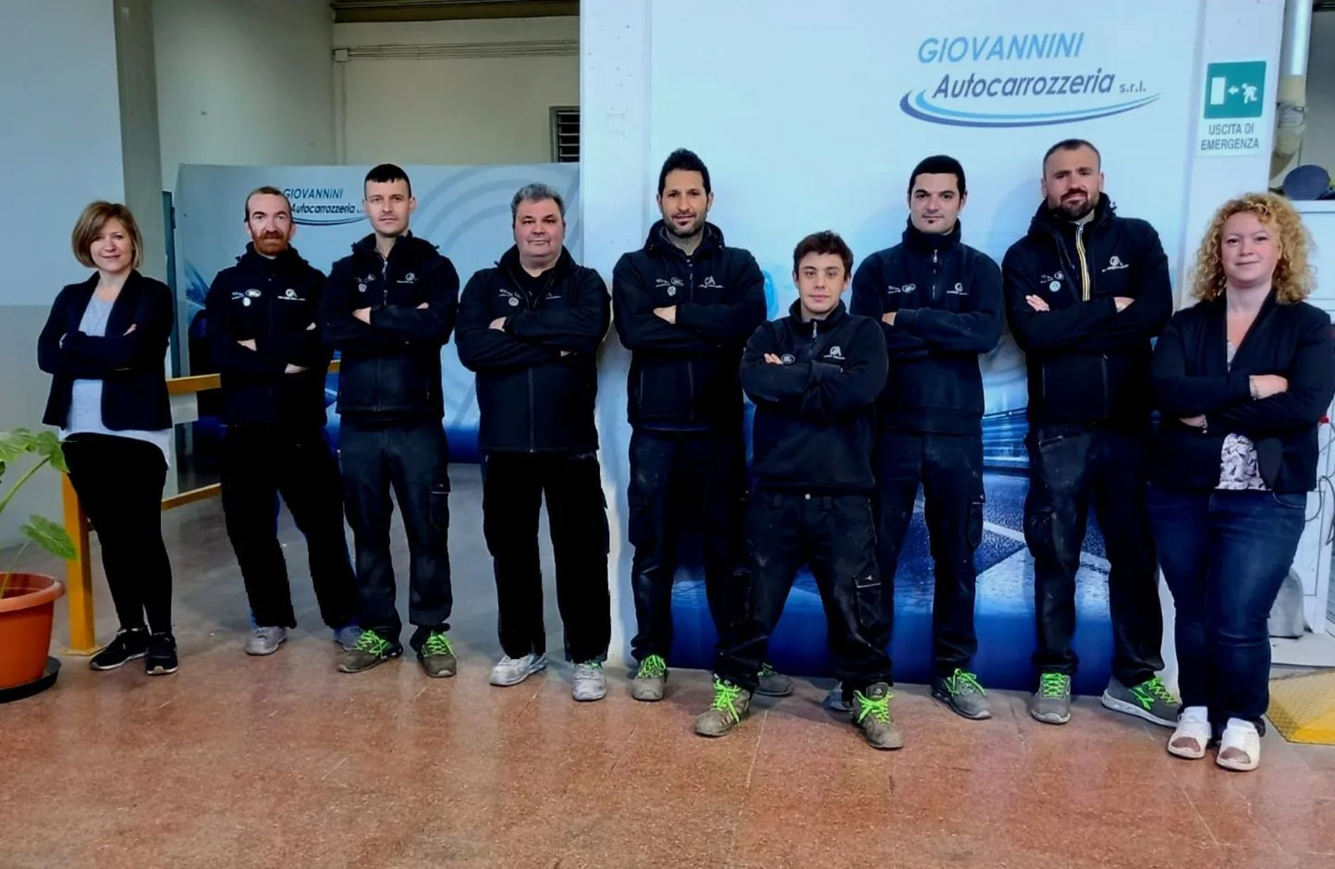 team di un'officina auto