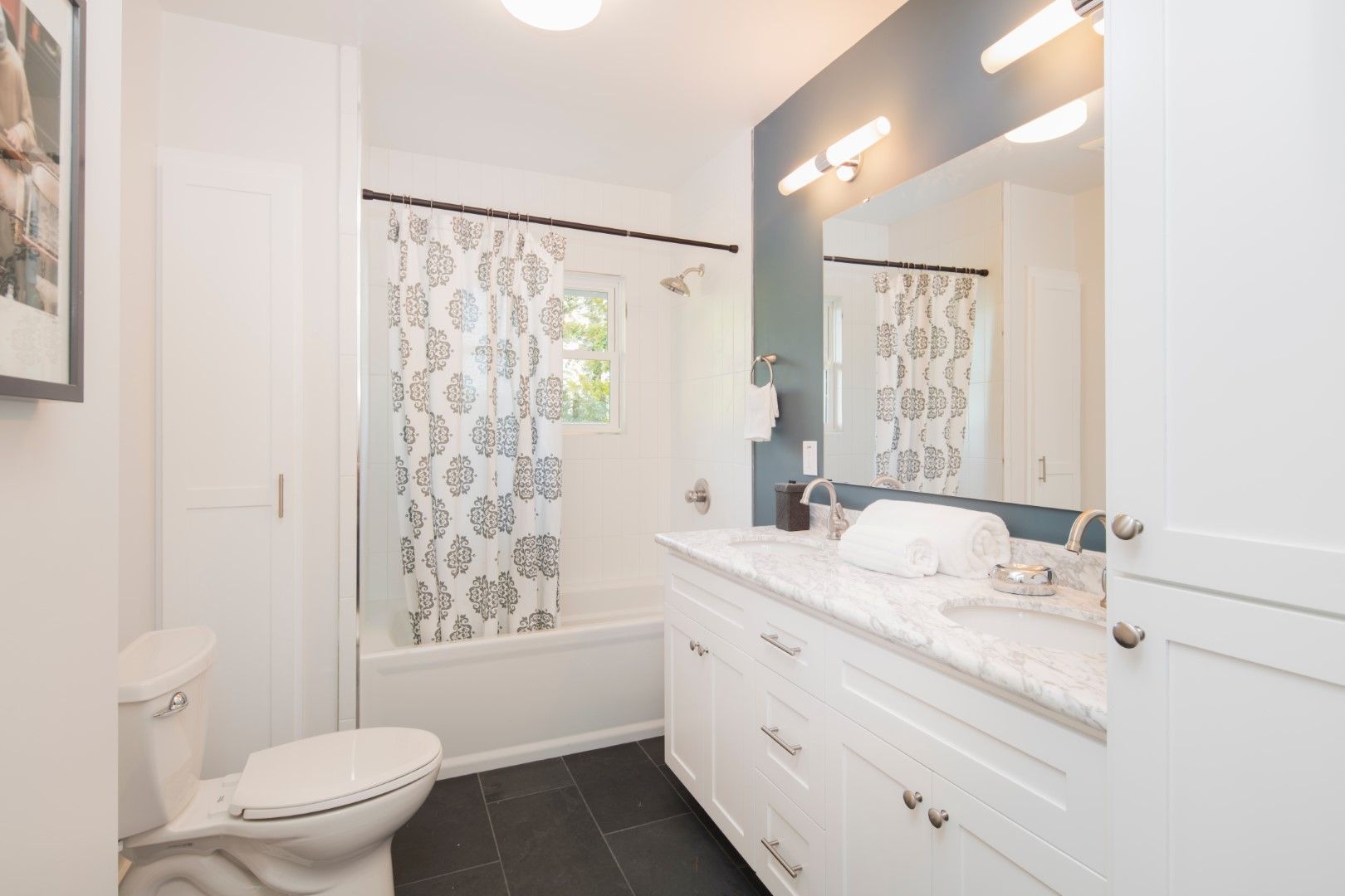 A picture of newly renovated bathroom cabinets in Bonney Lake, WA