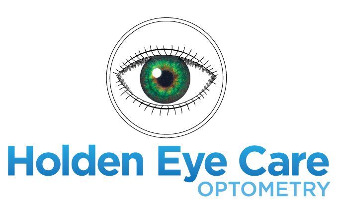 Logo: eye graphic inside circle, green iris, text