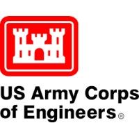 Logo of the U.S. Army Corps of Engineers: red square with white castle image and text.