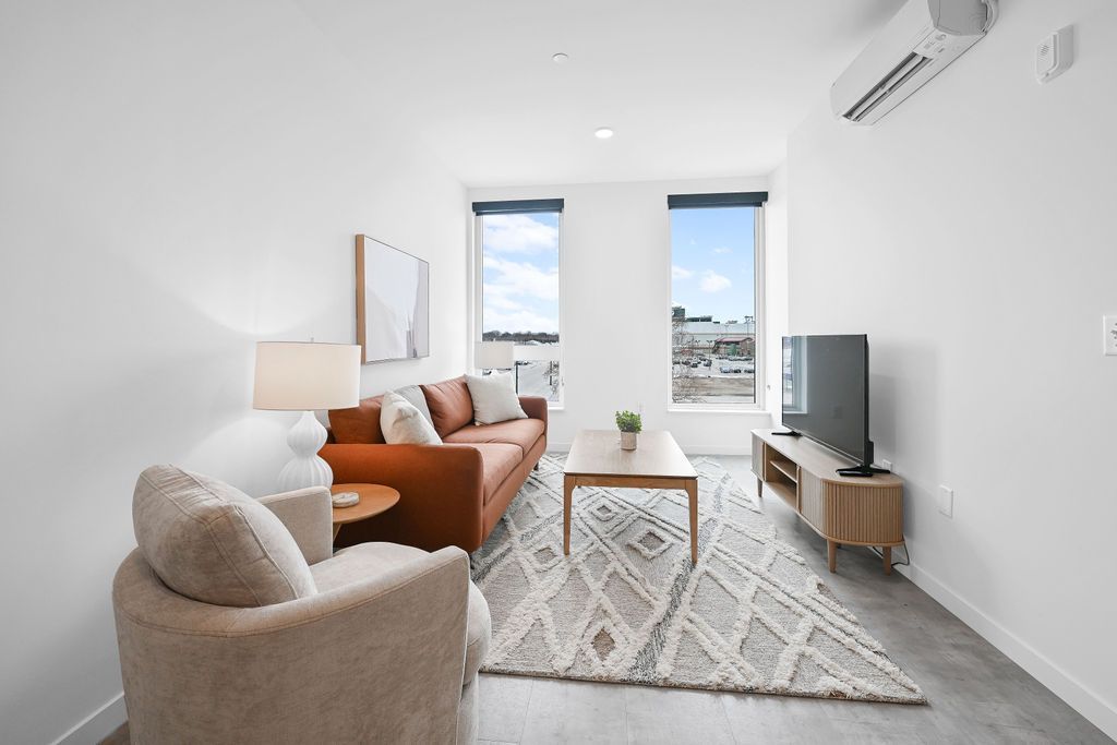 Modern furnished apartment living room Green Bay Wisconsin
