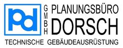 Logo for Planungsbüro Dorsch, blue and black text with “Technische Gebäudeausrüstung” tagline