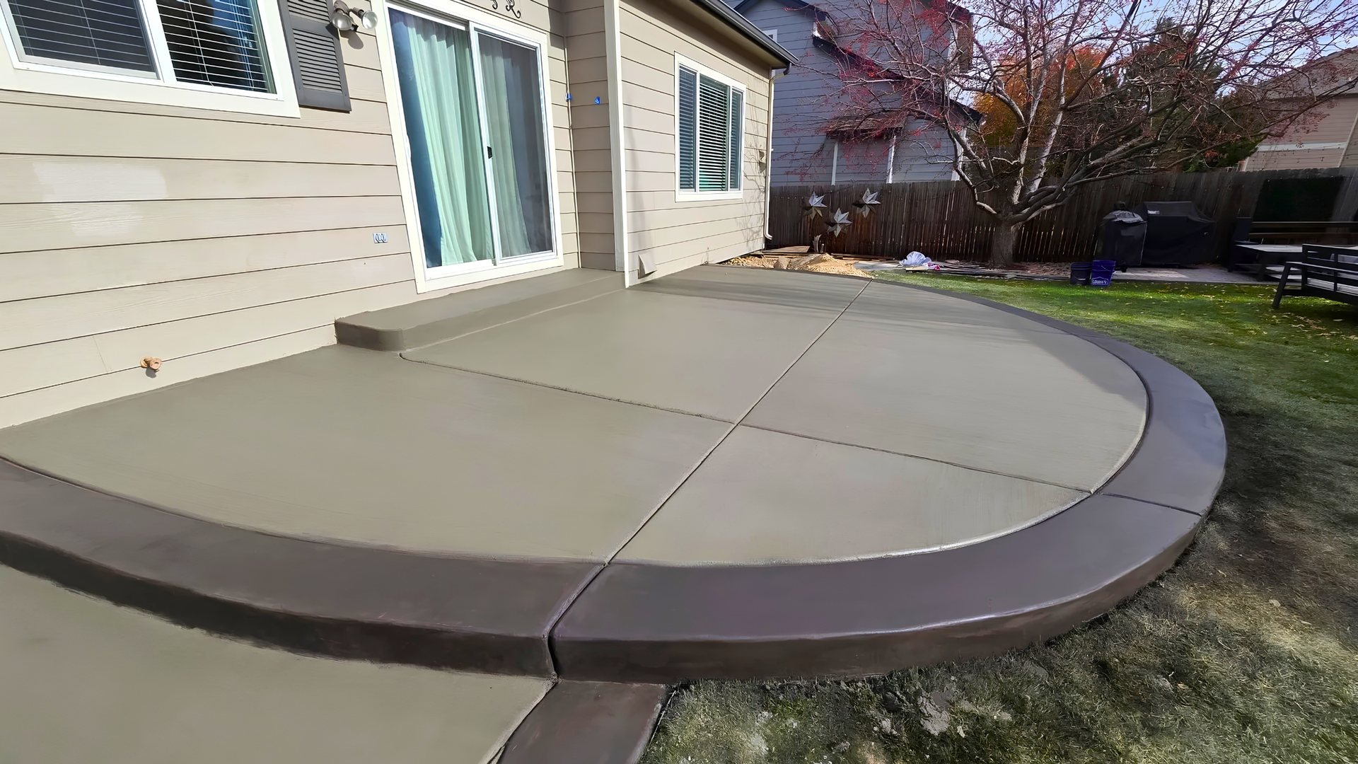 Finished concrete patio at a Bradenton home