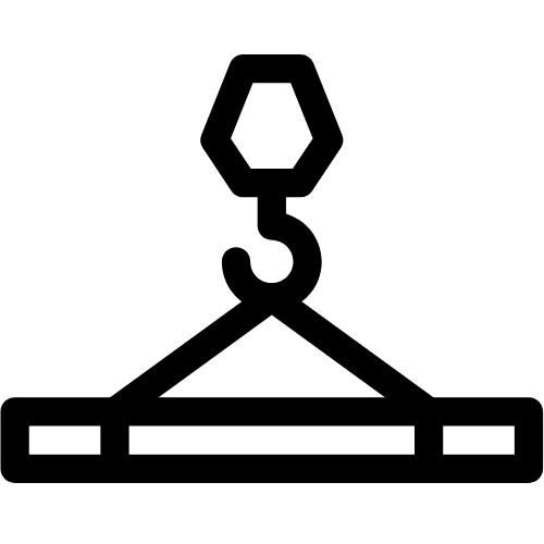 A silhouette of a crane with a hook free icon