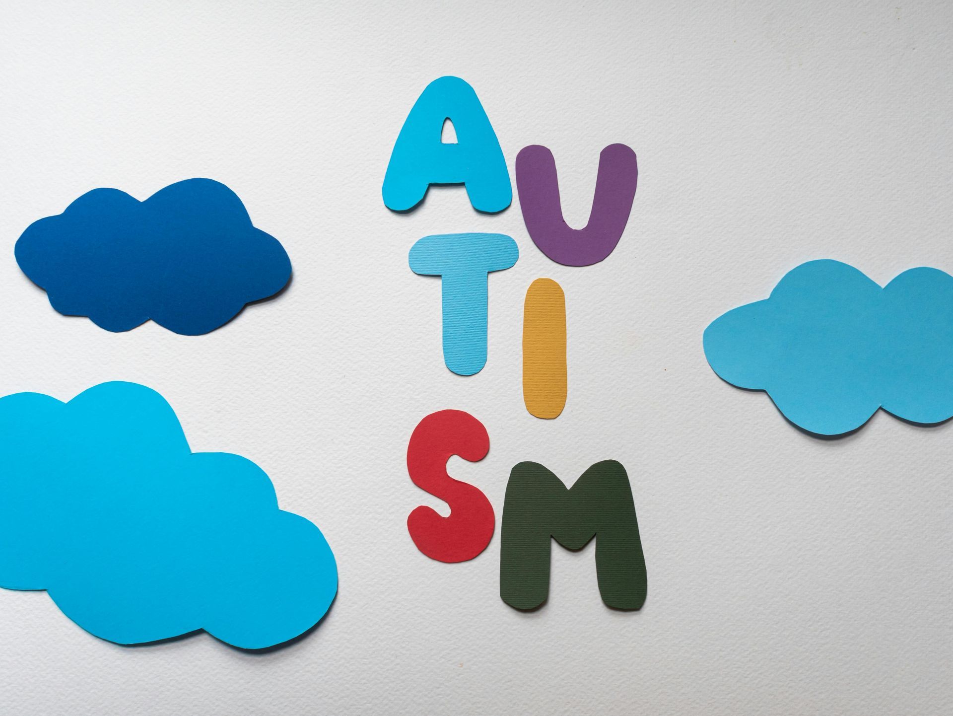 Colorful cut-out letters spell
