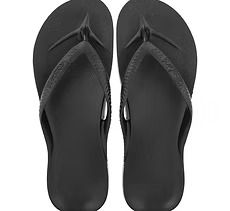 Black Flip-flops, Overhead View, on a White Background — Forerunner Physio In Taree, NSW