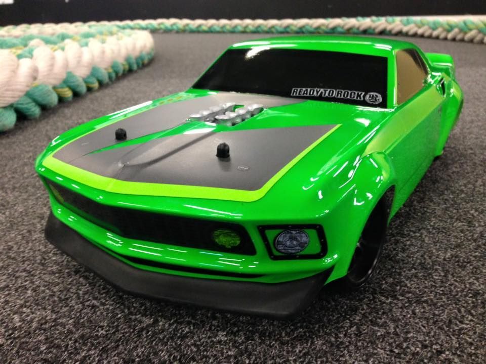 Green RC Car On A Track, Black Hood, Green Accents — Midtown Hobbies In Lismore, NSW