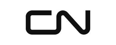 The black-and-white stylized logo for Canadian National Railway featuring the letters 