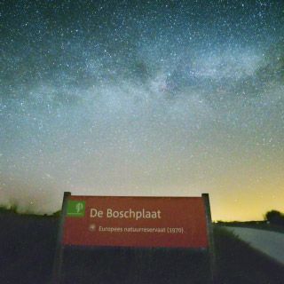 Dark Sky Park De Boschplaat on Terschelling (Dutch Wadden Islands) with Milky Way overhead