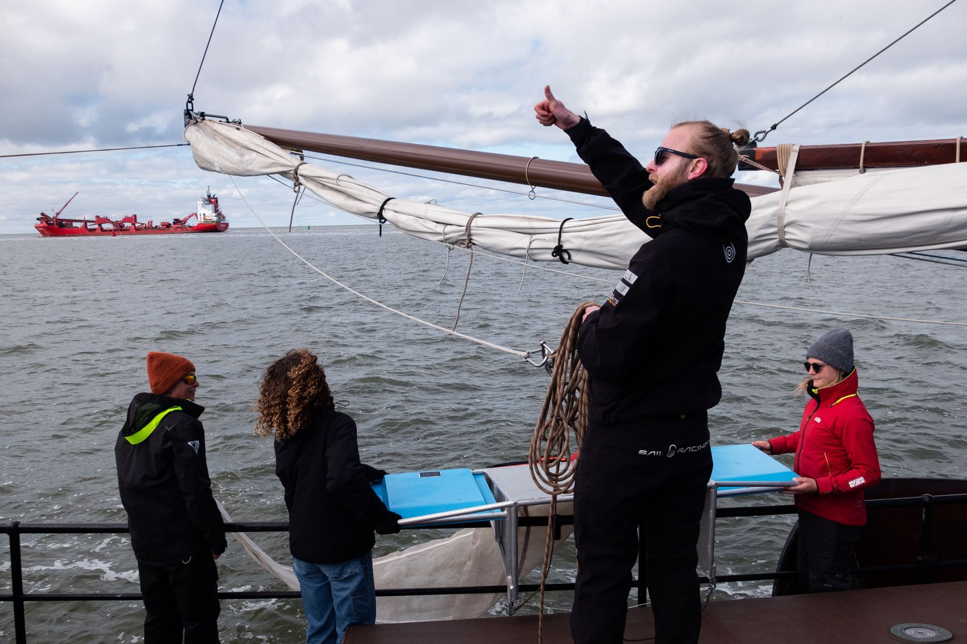 Manta Trawl zu Wasser