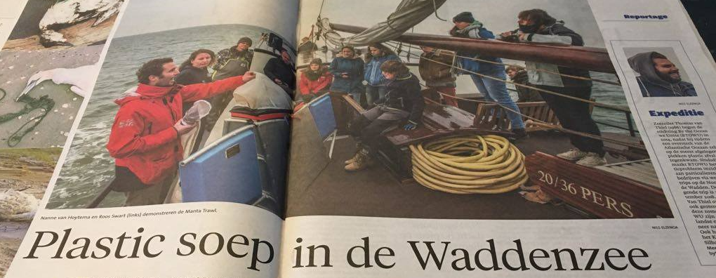 Zeitungsartikel über die Lauwerszee und eine Plastik-Expedition in Zusammenarbeit mit The Ocean Movement
