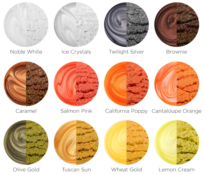 Mica Pastel Colors powder vs inuse