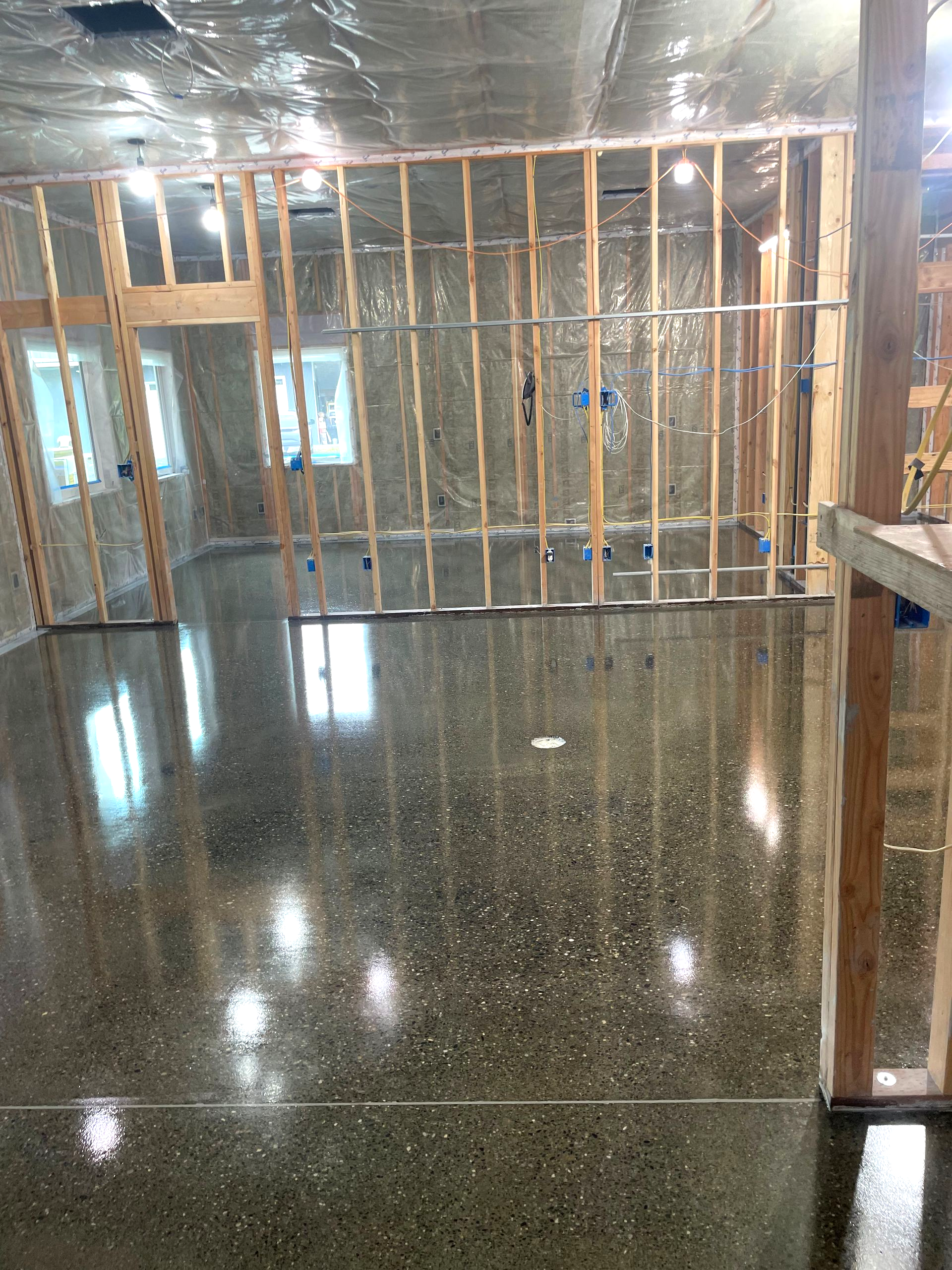 Residential Epoxy floor anti skid  entire home new construction
