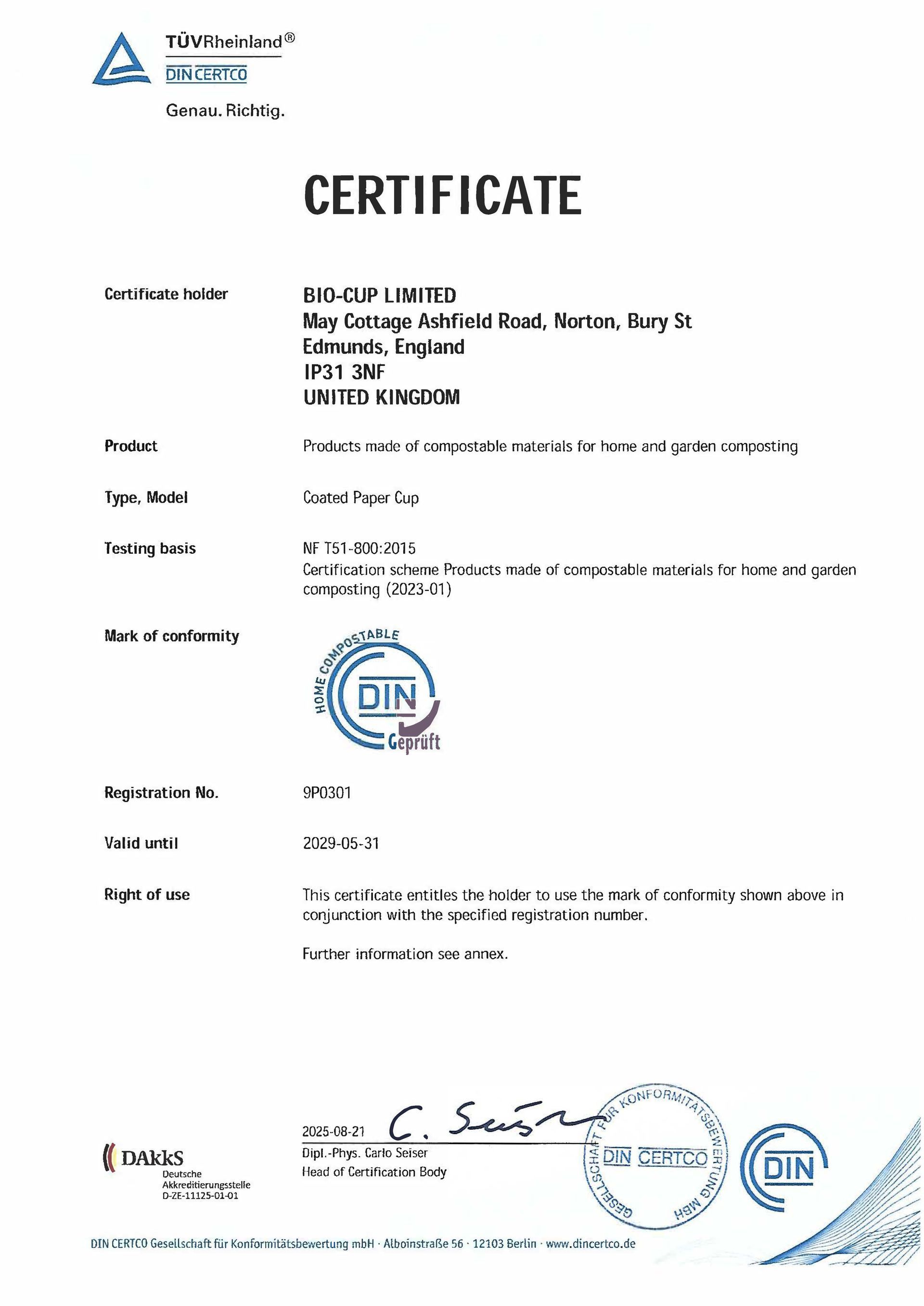 Certificate for SHAW & LYNCH, with company details, certification mark, and signature.