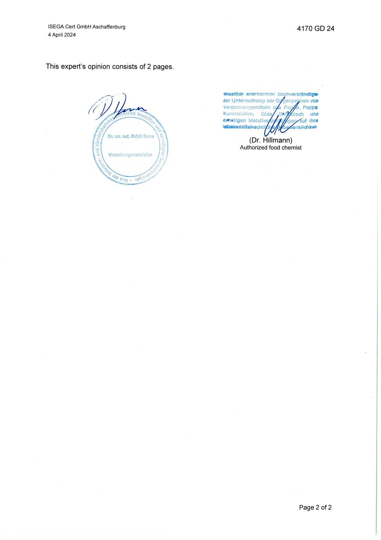 Document with two official seals and handwritten signature.