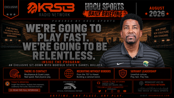 KRSB Radio Network Exclusive Interview - Darryl Bullock Norfolk State Head Women's Flag Football Coach MEAC Flag Football Expansion