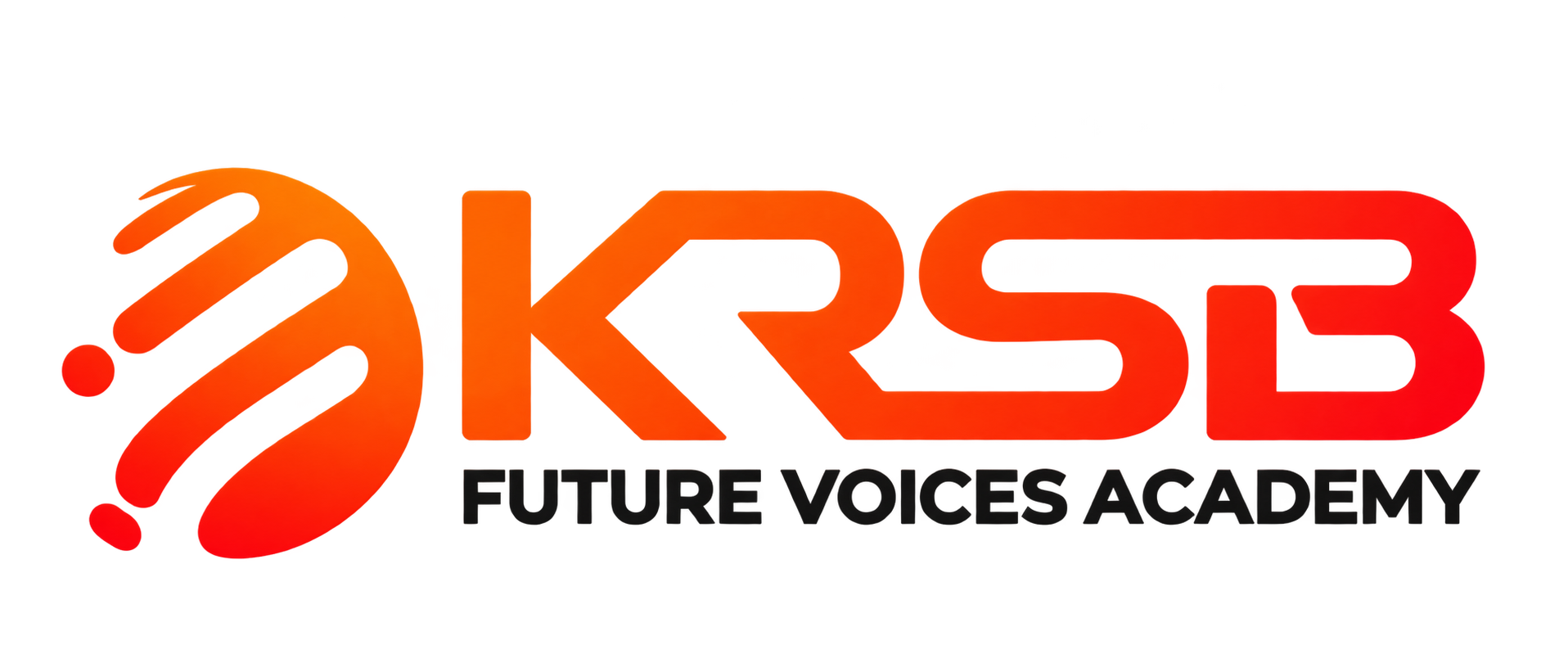 KRSB Future Voices Academy logo featuring the KRSB orange and red gradient mark with the Future Voices Academy name.