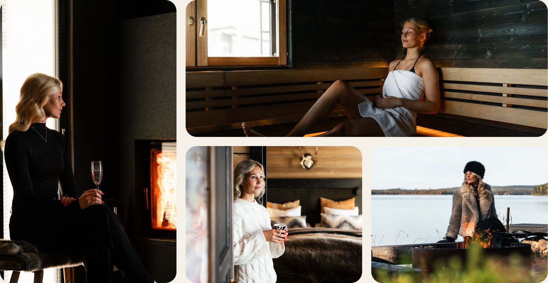 Slow arctic evenings in a Lapland Host home: fireplace, sauna and lakeside views