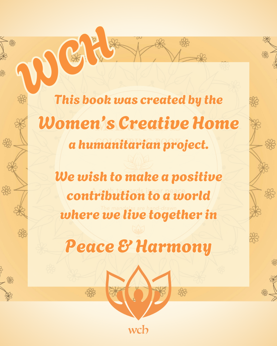 Humanitairen project Womens Creative Home Nepal. WCH Nepal, mandala colouring book.