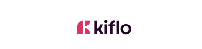 Kiflo logo with a pink icon and dark text on a white background