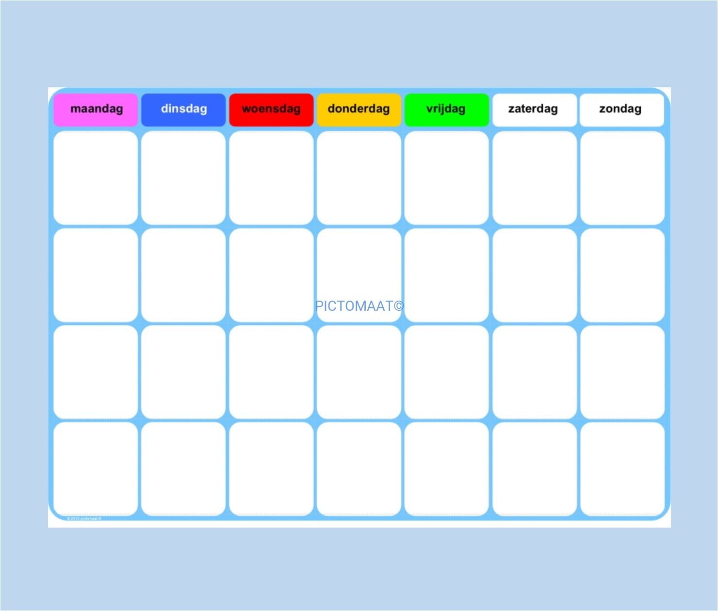 Kalender (4 weken; A3-formaat)