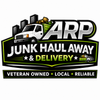 Logo for ARP Junk Haul Away & Delivery with a white truck, city skyline, and &ldquo;Veteran Owned &bull; Local &bull; Reliable&rdquo; text