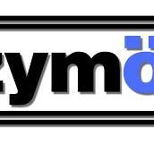 A black and blue logo with the word rymo on a white background.