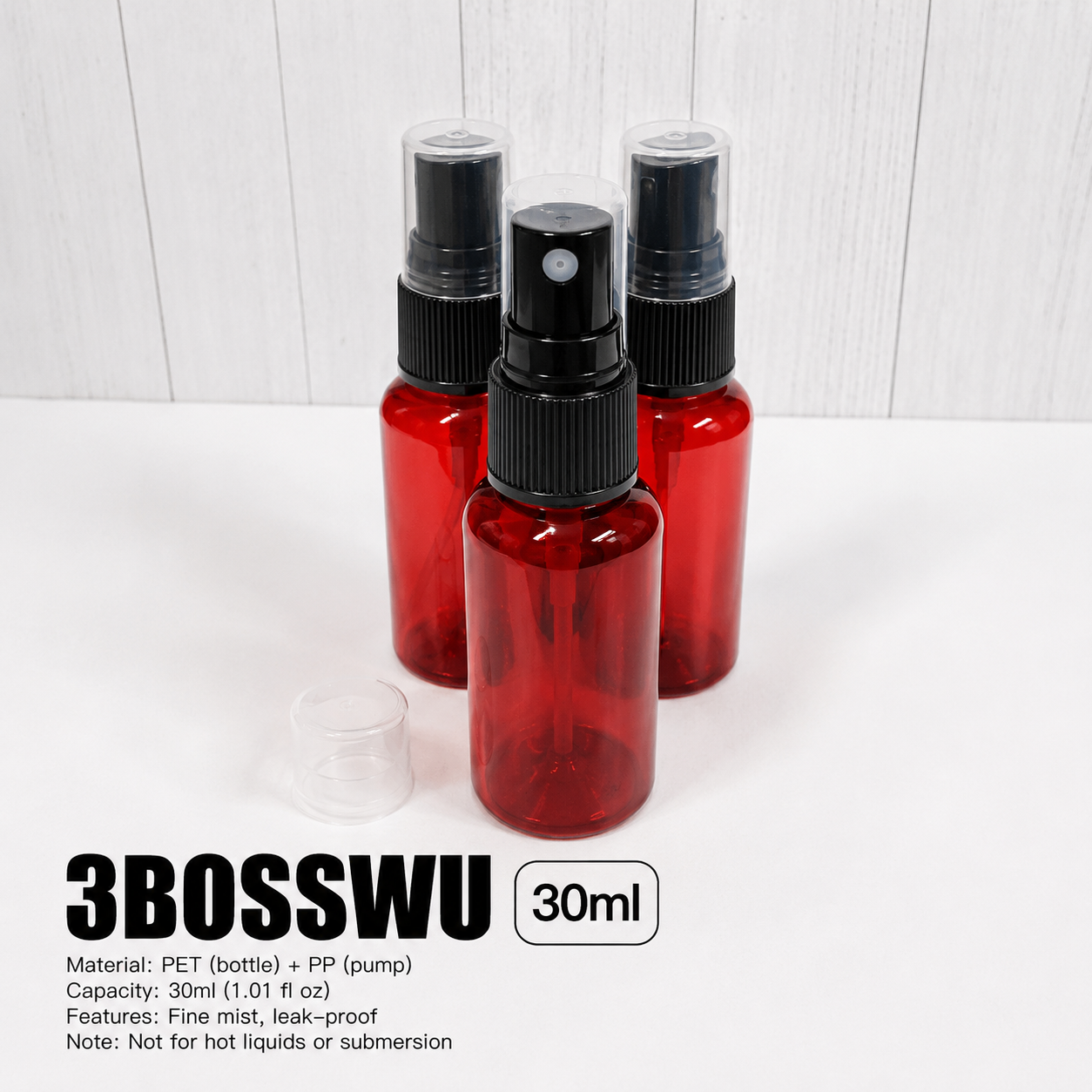 2872小工具 -3bosswu | 30ml簡約紅色噴霧瓶 | 噴霧瓶 | 液態分裝瓶 | 滿千免運| 一組5瓶$75