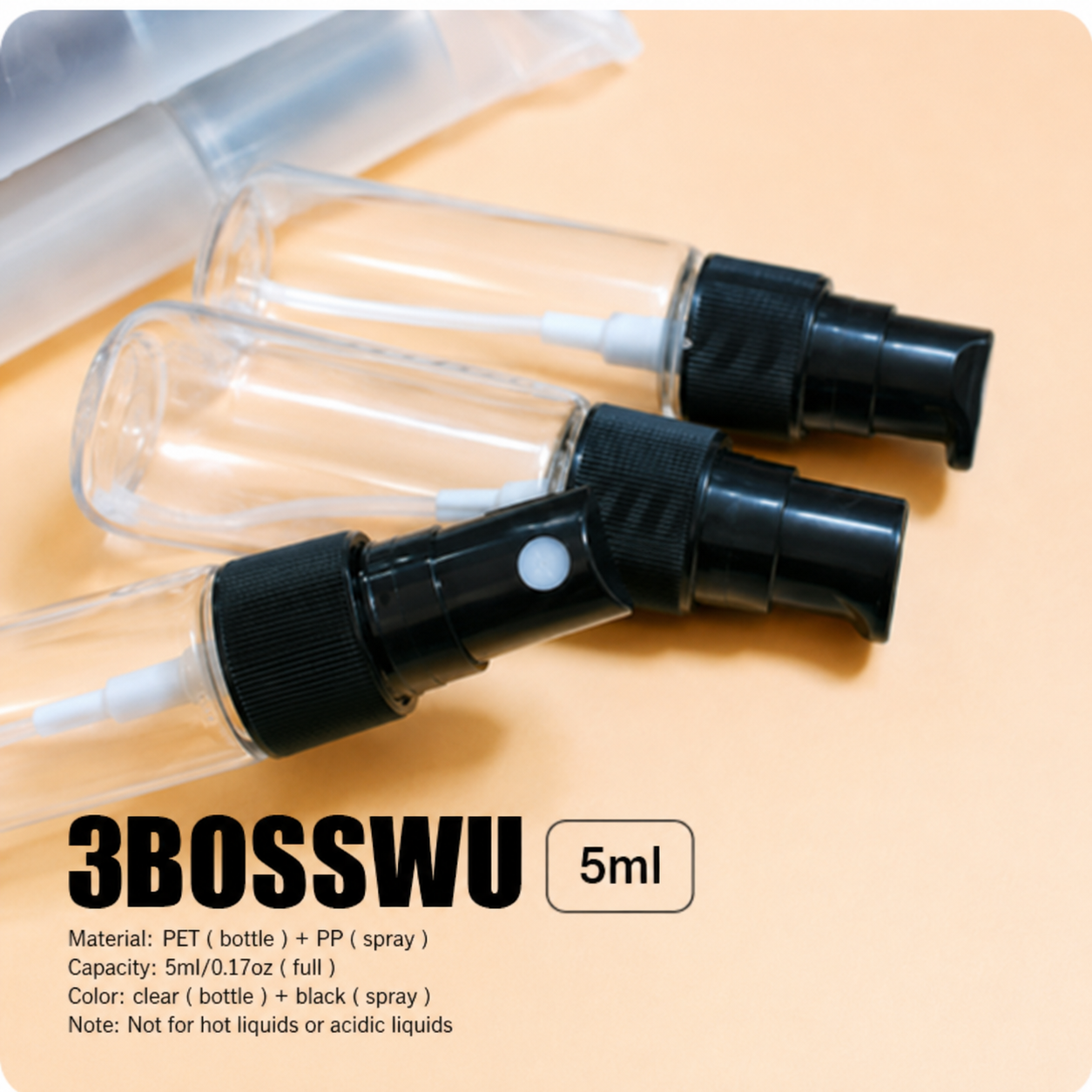 1253小工具-3bosswu小商品|噴瓶|噴霧瓶|分裝瓶|液態分裝瓶|5ML噴瓶|噴霧瓶|    5支$50|白頭透明  滿千免運|
