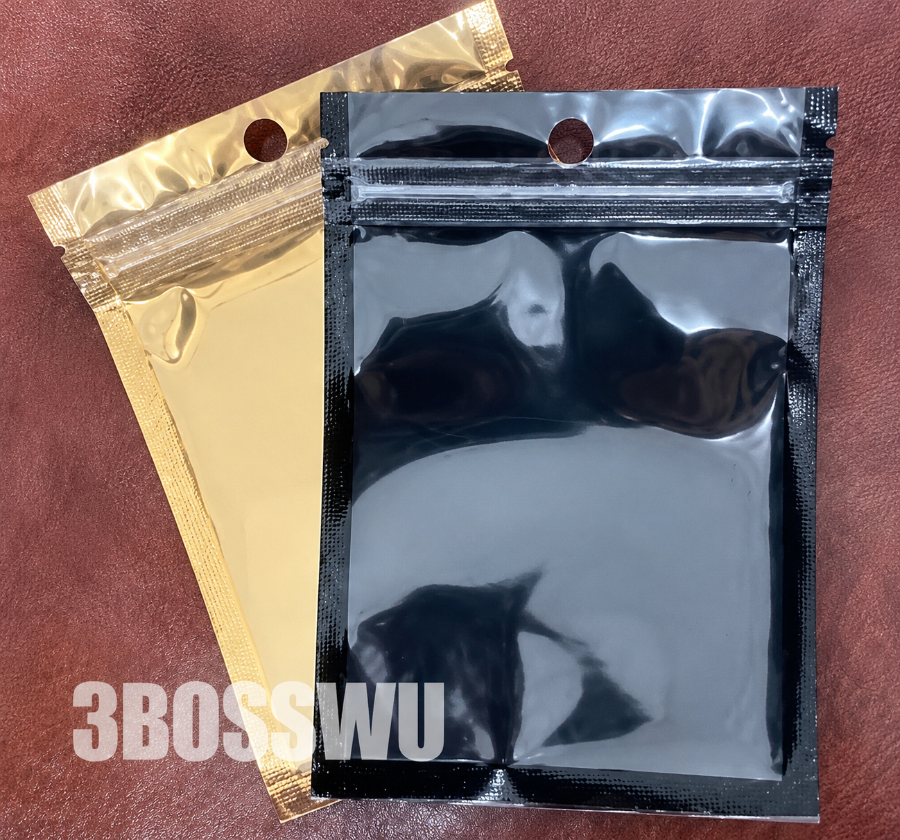 #8821    3bosswu小商品｜9*13cm高質感亮面夾鏈袋一組50張100元｜黑色/金色/銀色｜秤重因素 數量+-1張