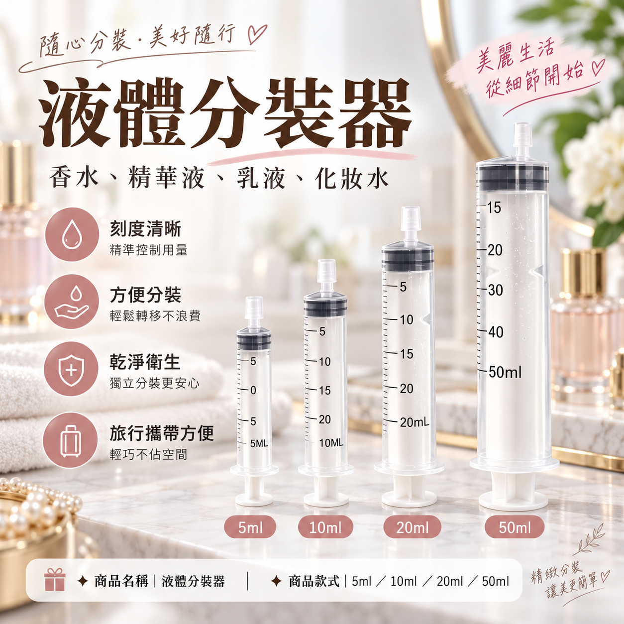 2929小工具   3BOSSWU小商品｜多款液體分裝器｜香水、精華液、乳液、化妝水