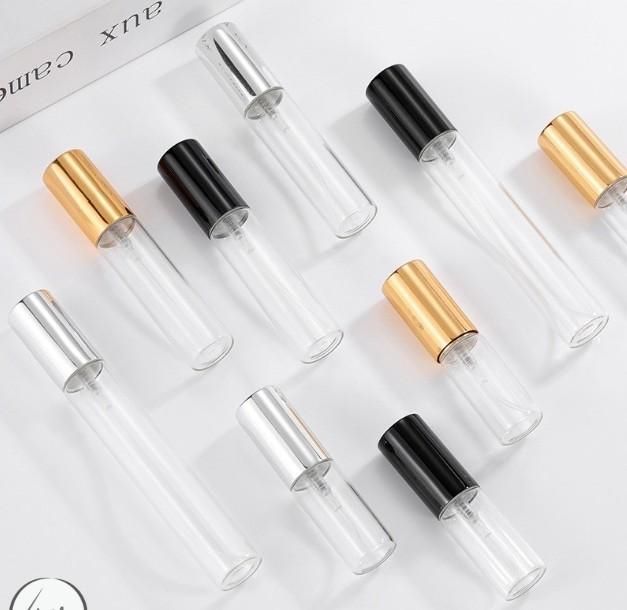 2568小工具｜3BOSSWU小商品｜5ml/10 ml玻璃噴瓶  1組5隻｜香水分裝瓶｜金蓋｜銀蓋｜黑蓋