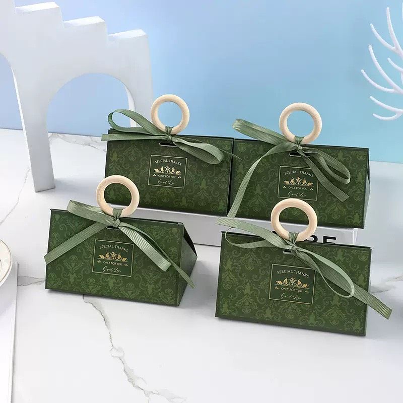2759小工具-試用品行銷｜適合送禮自用｜復古森系玫瑰粉色三角包裝盒｜包禮品包裝盒｜婚慶喜糖盒｜禮品紙盒 ｜試用品行銷包裝｜$150(木環+緞帶+紙盒)10組