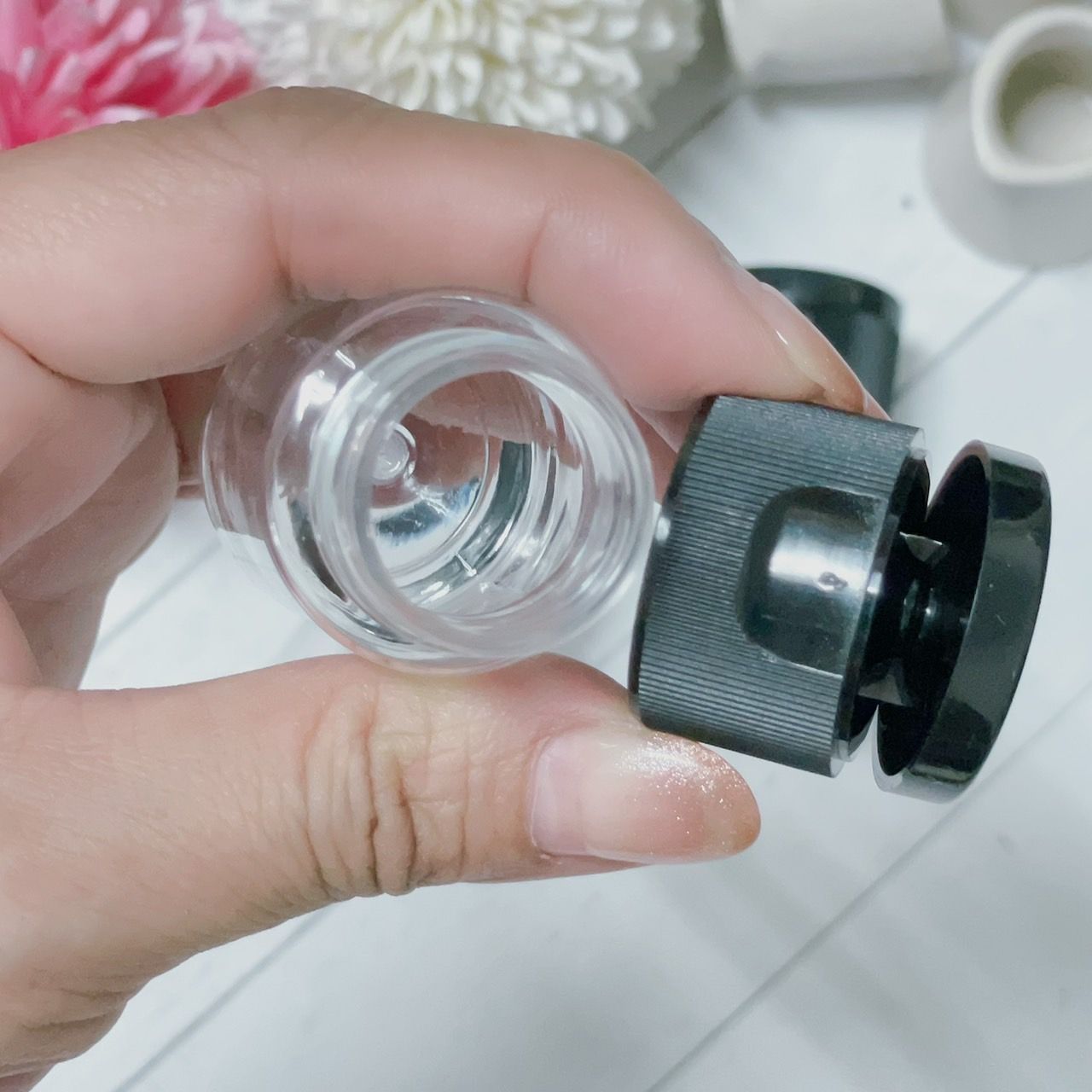 2684小工具｜3BOSSWU｜15ml 翻蓋【寬口】分裝瓶｜粉末｜黑蓋色 ｜分裝試用品行銷｜一組10個$90