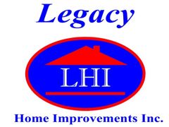 Legacy Home Improvements Inc. logo with blue oval, red roof, and LHI text